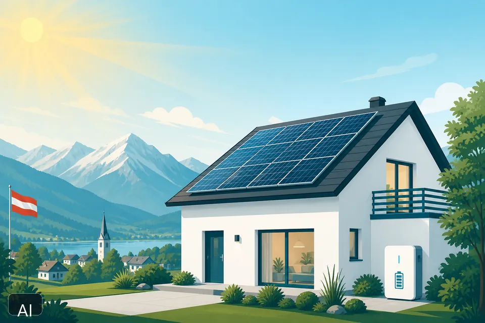 Haus mit PV und Speicher